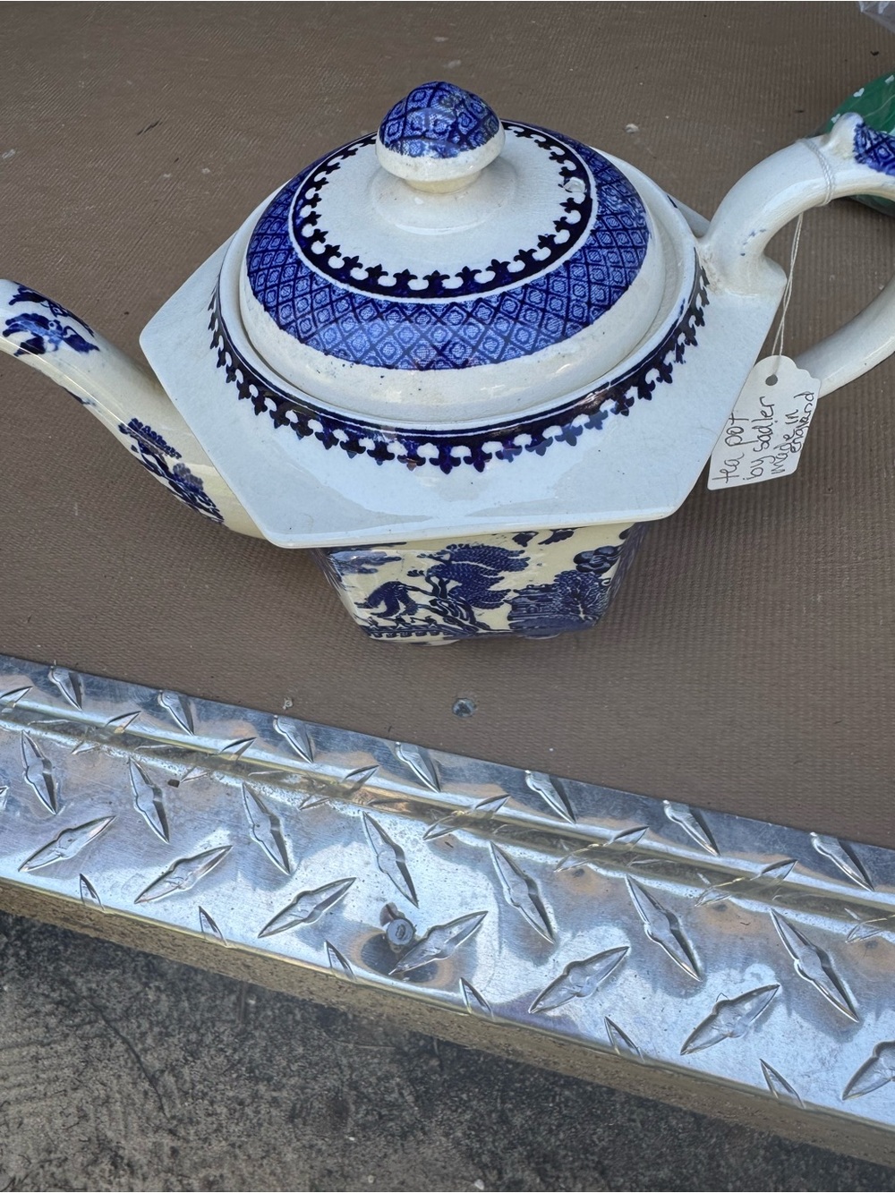 Blue and White Ceramic Decorative Teapot - Classic Porcelain Accent
